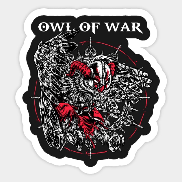 Owl of War Sticker by redcolour